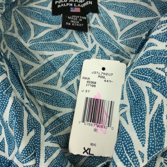 NWT Vintage Polo Ralph Lauren Shirt Floral Hawaiian Camp Loop Collar Mens XL - Picture 6 of 10